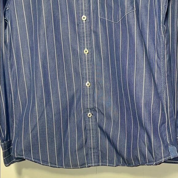 American Eagle Outfitters Blue Striped Men's Shirt - Picture 5 of 9